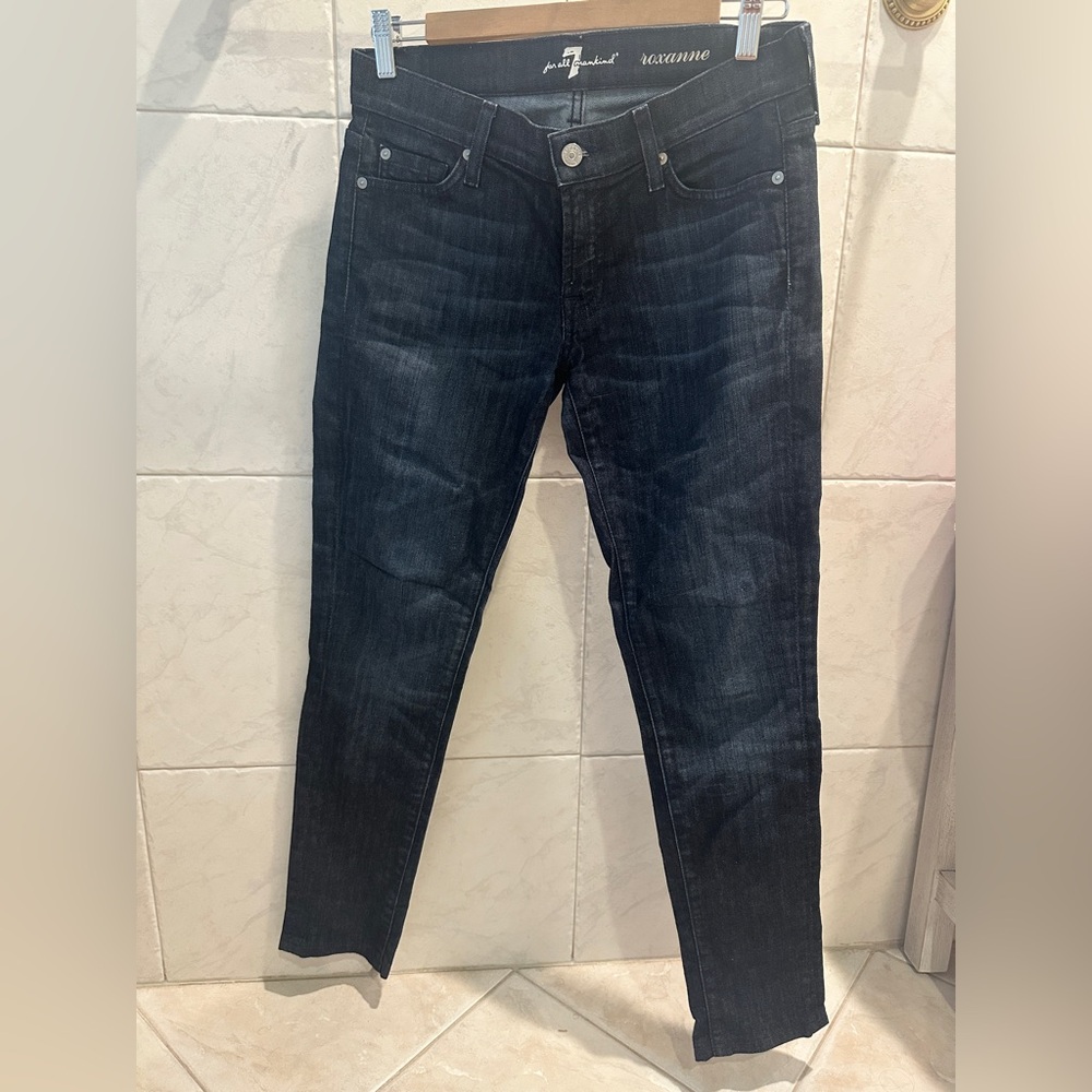 7 for all men kind women’s blue skinny Jeans